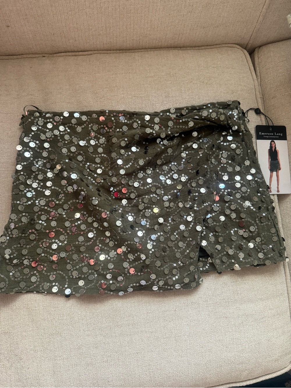 Green Sequin Skort